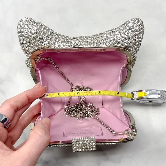Roger Vivier Swarovski Crystal Embellished Fox Evening Clutch Purse Bag Rare Cat - Picture 14 of 16